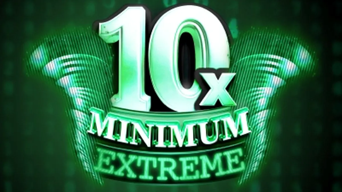 Giao diện máy đánh bạc 10x Minimum Extreme với các con số neon